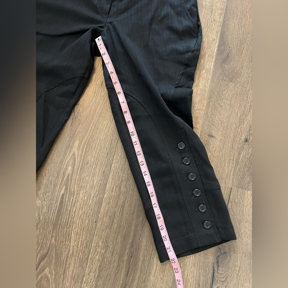 Whistles London Wool Blend Pin Stripe Black Crop Pant Size 4 - Picture 9 of 11